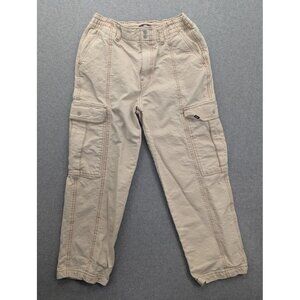 Vans Cargo Pants Mens 32x27 Beige Canvas Elastic Waist Relaxed Fit Utility